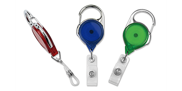 Enrouleur yoyo à mousqueton anti-torsion - couleurs translucides