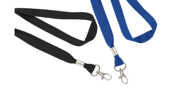 Cordons plats 15mm avec mousqueton cliquet