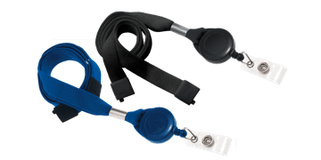Tours de cou tubulaires 15mm avec attache anti-étranglement et enrouleur zip
