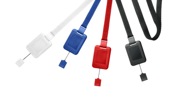 Tours de cou plats 10mm avec attache anti-étranglement et enrouleur zip détachable