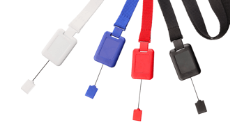 Tours de cou plats 15mm avec attache anti-étranglement et enrouleur zip détachable