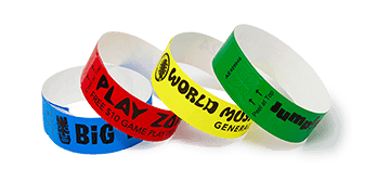 Bracelets SecurBand 22 mm avec fermeture adhésive, impression en noir