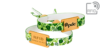 Bracelets RFID en satin recyclé avec glissière en bois et fermeture coulissante en bambou (Kyoto)