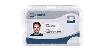 Porte-badge rigide pour 1 carte avec encoche d’extraction pour le pouce - Horizontal