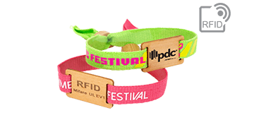 Bracelets RFID écologiques en tissu avec glissière en bois