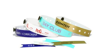 Bracelets en plastique personnalisés avec onglet détachable, 13 mm, impression 1 couleur