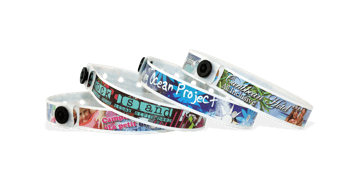 Bracelets en plastique personnalisés, 13 mm, impression en couleurs