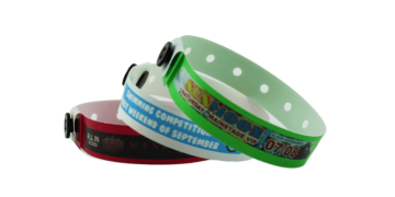 Bracelets en plastique personnalisés avec onglet détachable, 13 mm, impression en couleurs