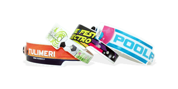 Bracelets en plastique personnalisés, 25 mm, impression en couleurs