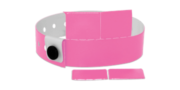 Bracelets en Vinyle avec 4 onglets détachables, 19 mm, Rose Vif, sans impression