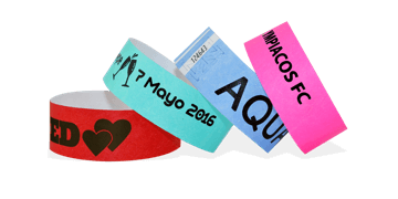 Bracelets en Tyvek personnalisés, 25 mm, impression en noir