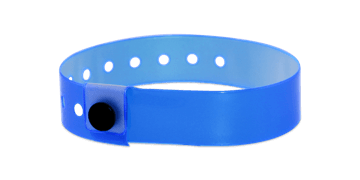 Bracelets en vinyle translucide, 19 mm, Bleu bleuet, sans impression