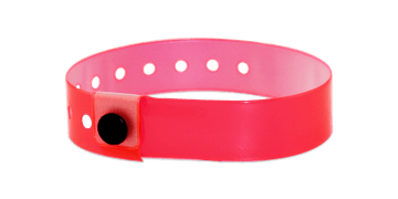 Bracelets en vinyle translucide, 19 mm, Rouge Fraise, sans impression