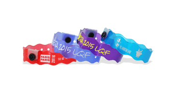 Bracelets en vinyle personnalisés translucides, "Vague", 19 mm, 1 couleur d'impression