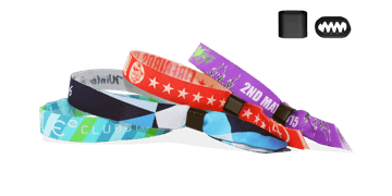 Bracelets en tissu avec fermeture coulissante plate en plastique (Berlin)