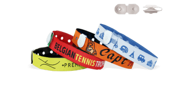 Bracelets en tissu avec fermeture bouton en vinyle à pression (St Tropez)