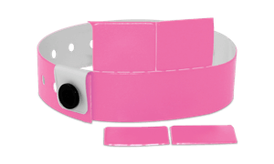 Bracelets en Vinyle avec 4 onglets détachables, 19 mm, Rose Vif, sans impression